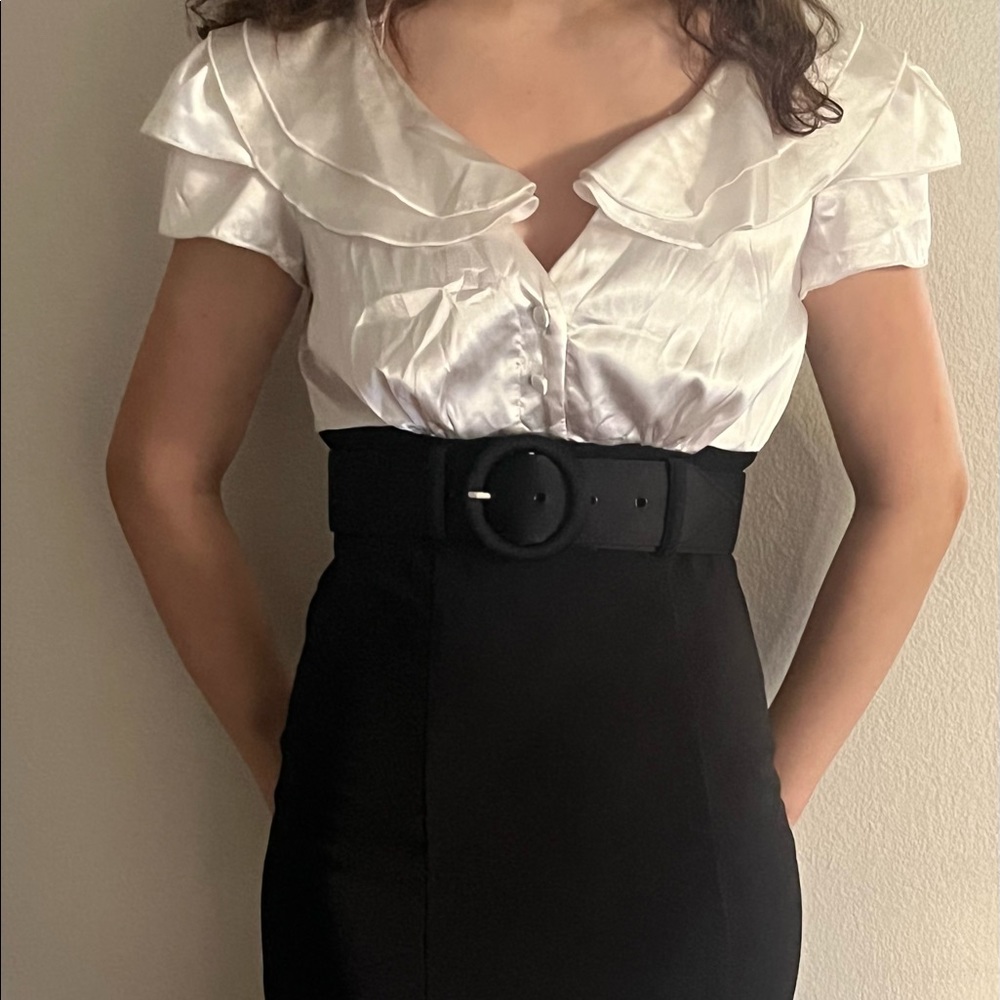 Alyn Paige dress. White blouse, black pencil skirt, cute belt. Size 3/4.